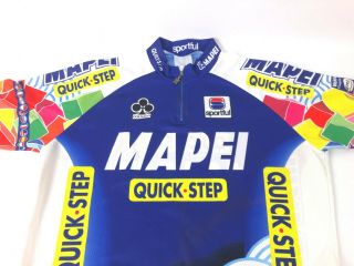 Vtg Mens Womens Roadbike Mapei Quick Step Short Sleeve Cycling Shirt Xl 1/4 Zip