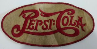 Vintage Pepsi Cola Double Dot Uniform Patch Soda - 10 1/2 " X 5 " Red Lettering