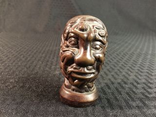 Vintage Japanese Bronze Head Statue Figure What’s On A Mans Mind Made Of Women