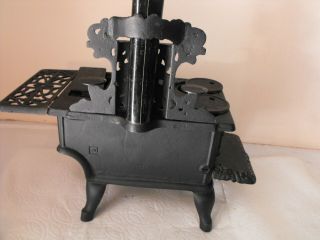 Vintage Crescent Cast Iron Mini Toy Stove With Accessories Large Version 5