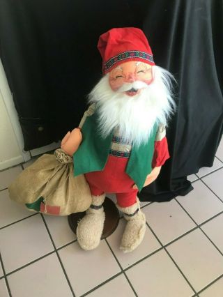 Rare Old Vintage Annalee Doll Christmas Santa Clause Swiss German 25 "