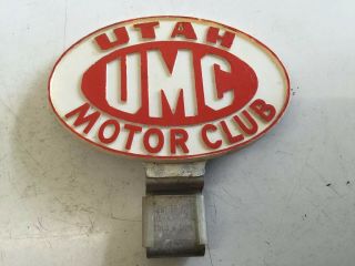 Vintage Umc Utah Motor Club License Plate Topper
