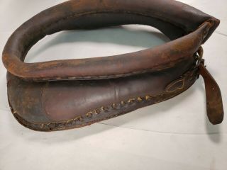 Antique Vintage Leather Horse Mule OX Collar Harness Yoke Decor Western Cabin 6 3