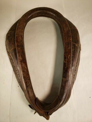 Antique Vintage Leather Horse Mule OX Collar Harness Yoke Decor Western Cabin 6 4