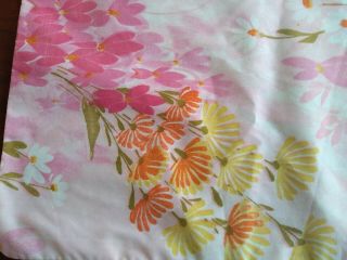 Vintage 60s 70s Pink Floral Pillowcase Shabby Chic Retro Floral Bouquets Cannon 2