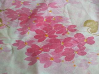 Vintage 60s 70s Pink Floral Pillowcase Shabby Chic Retro Floral Bouquets Cannon 4