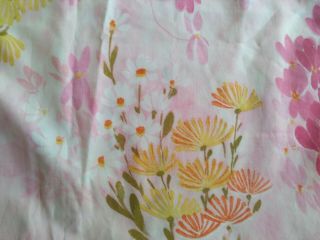 Vintage 60s 70s Pink Floral Pillowcase Shabby Chic Retro Floral Bouquets Cannon 5