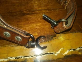 Tooled Leather Rifle Sling vintage Antique Remington 760 Gamemaster Swivels 3