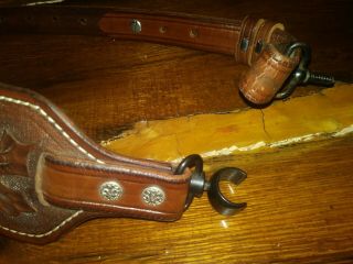 Tooled Leather Rifle Sling vintage Antique Remington 760 Gamemaster Swivels 4