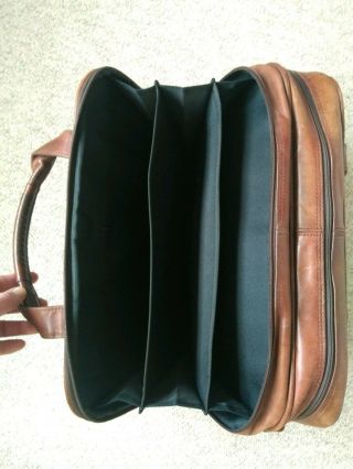 Vtg Samsonite Leather Saddlebag Briefcase Messenger Expandable Laptop Case Brown 5