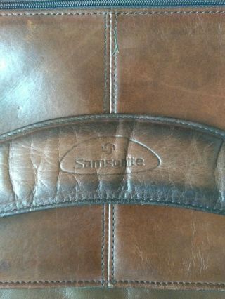 Vtg Samsonite Leather Saddlebag Briefcase Messenger Expandable Laptop Case Brown 6