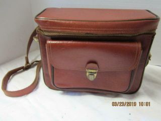 Vintage Brown Leather Camera Bag Leather Arts California 210
