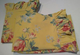 (2) Vintage Ralph Lauren Parsonage Lane Floral Ruffled Standard Pillowcases