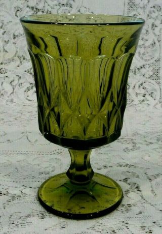 Vintage Noritake Perspective Green Glass Goblet Ice Tea Set Of 4
