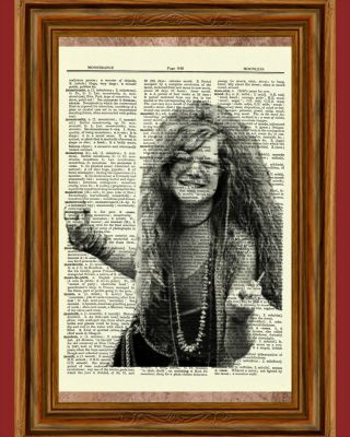 Janis Joplin Dictionary Art Print Poster Picture Vintage Book Collectible Music