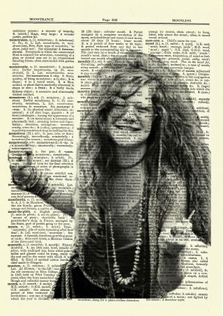 Janis Joplin Dictionary Art Print Poster Picture Vintage Book Collectible Music 2