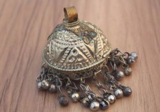 Afghan Kuchi Dress Button Pendant Vintage Handmade Alpaca Silver 1800c Jewelry