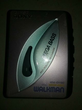 Vintage Sony Walkman Wm - Ex190 Mega Bass Portable Cassette Player Tested/working
