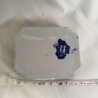 Flow Blue Soap Porcelain Dish Athole Tunstall England W.  Adams & Co Vintage 4