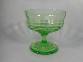 Vintage Green Depression Glass Block Optic Footed Sherbert