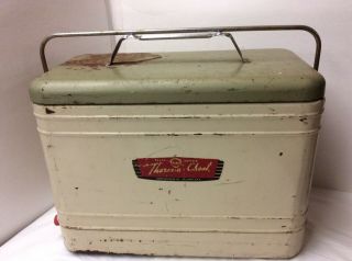 Vintage Therma - A - Chest Retro Metal Cooler Therm A Chest Plug Can Opener