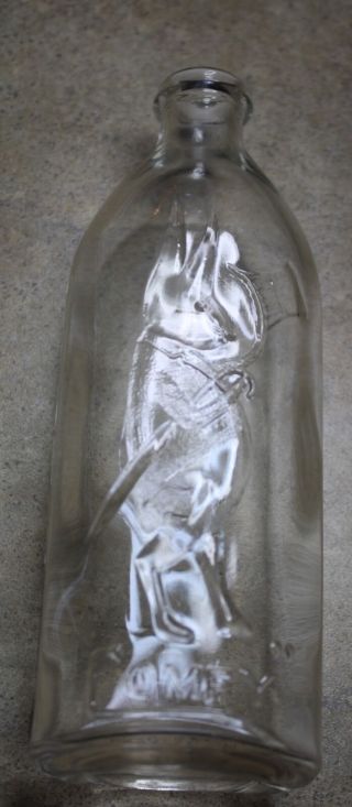 Vintage Comfy Clear Glass Baby Bottle - Embossed 8 Ozs.  - Beatric Potter Rabbit