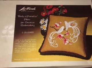 Leewards Birds Of Paradise Embroidery Kit 35 - 05401 Pillow Vtg 1972