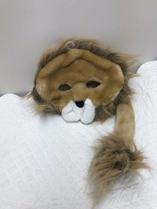 Vintage Dakin Stuffed Animal Lion Mask And Tail 1988 With Tag Made In Korea