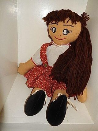 Vintage Raggedy Ann Cloth Doll An Oreginal Handmade Large 24 Inches Collectable
