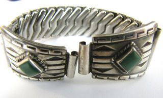 Vintage Sterling Silver Turquoise Watch Band Wings Tips Native Southwest 1 "