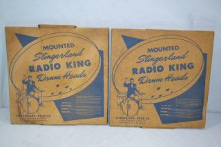 2 Vintage Slingerland Radio King 14 " Drum Heads W Box 531pm 531m Please Read
