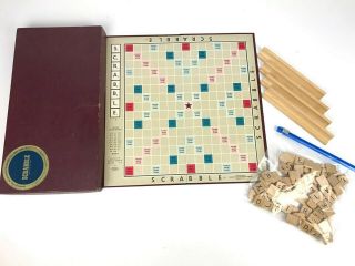 Vintage Scrabble Board Game 1953 Selchow & Righter Co Complete