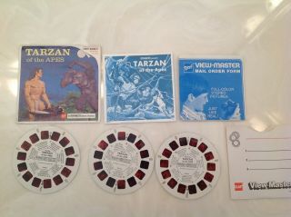 Vintage 1968 View - Master Tarzan Of The Apes.  Set Of 3 Reels With Booklet B444