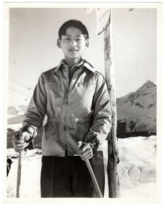 1940 King Ananda Thailand Skiing Wide World Vintage 7x9 Press Photo W Caption