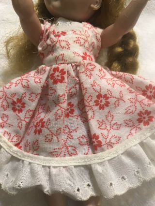 Full Skirted Vintage Red Floral Dress For Vogue Ginny Doll 2