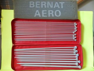 Vintage Bernat Aero Knitting Needles Set Sizes 2,  3,  4,  5,  6,  7,  8.  9,  10,  101/2,  11,  13