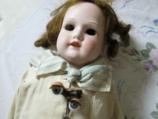 Armand Marseilles 19 " Leather Body,  Bisque Head Doll