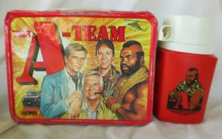 Vintage The A - Team Metal Lunchbox & Thermos 1983 Stephen J.  Cannell Television