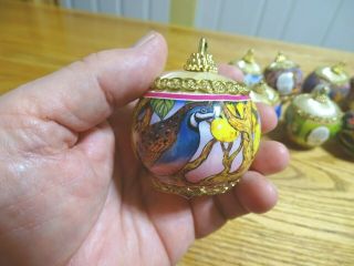 The Twelve Days of Christmas Ornaments RARE 12 Vintage Gold Trim 2