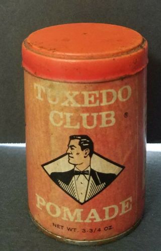Tuxedo Club Pomade Vintage Tin 3 3/4 Oz.  " The Pomade Of Champions " -