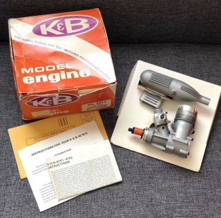 Vintage K&b 4011.  40 R/c Front Rotor Model Airplane Engine With K&b Carburetor