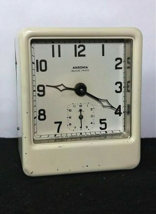 Vintage Ansonia Square Pirate Alarm Clock,  York,  Usa