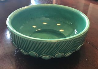 Vintage Mccoy Pottery Turquoise Green Glazed Round 7  Planter Bowl