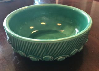 Vintage McCoy Pottery TURQUOISE Green Glazed Round 7  Planter Bowl 5