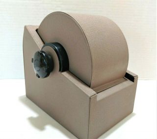 Vintage Metal Rolodex Zephyr American Corp Large Roll Top Rotary With Cards