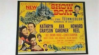 1951 Showboat Title Lobby Card Kathryn Grayson & Howard Keel Mgm Musical Vtg