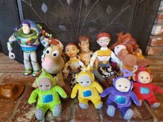Vintage Disney Toy Story Bambi Teletubbies Jessie Buzz Beanie Plush Dolls Rare