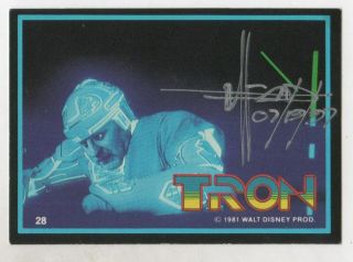 Vintage Tron Donruss Trading Card Hand Signed By Syd Mead Sdcc,  Bonus