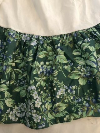 Laura Ashley Vintage Berry Bramble Bed Skirt Dust Ruffle Green Floral Queen