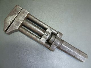 Vintage Unusual 10 " Patent Adjustable Spanner Wrench Old Tool